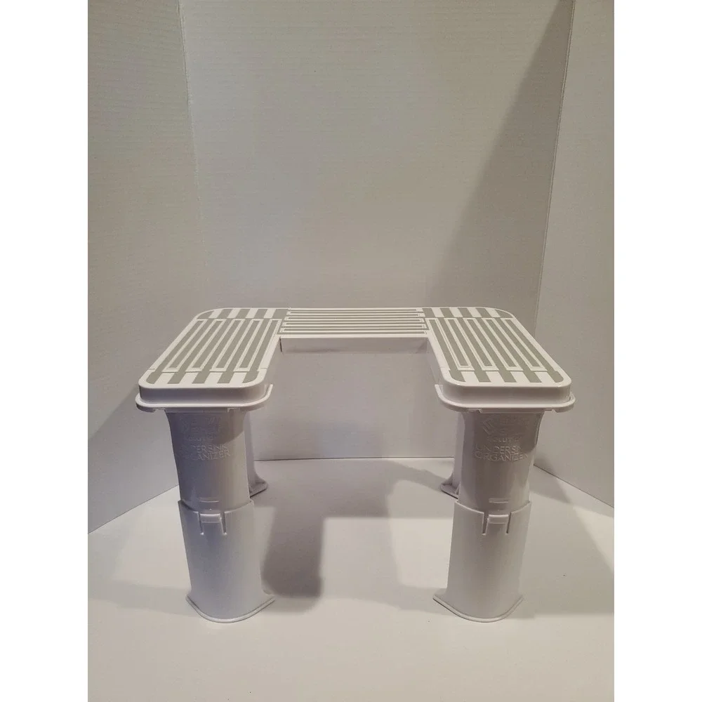 Savvy Shelf Under Sink Organizer Adjustable Expandable Cabinet Shelf White